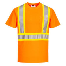 CA110 - Hi-Vis X Back Contrast Tape T-Shirt S/S