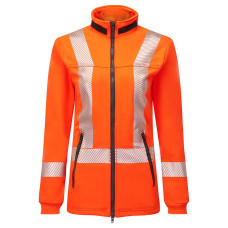 IOS474 - Women's Hi-Vis Segmented Striped Full Fleece Zip Jacket